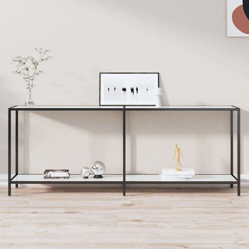 vidaXL Konzolni stol bijeli 200 x 35 x 75,5 cm od kaljenog stakla Cene