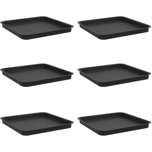  Kvadratna posuda za cvijeće 6 pcs Crna 36 x 36 x 2.5 cm Slike