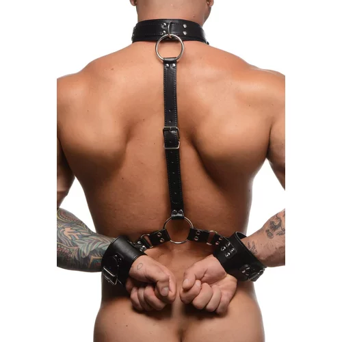 Strict Collar with Cuffs Restraint Set - Black