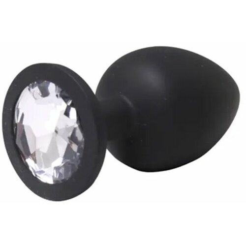 srednji crni silikonski analni dildo sa dijamantom Slike