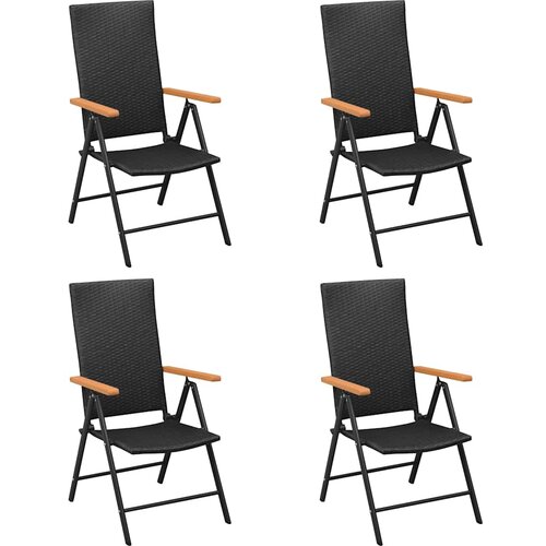  5-dijelni vrtni blagovaonski set crno-smeđi Crna Dužina stola 150 cm Slike