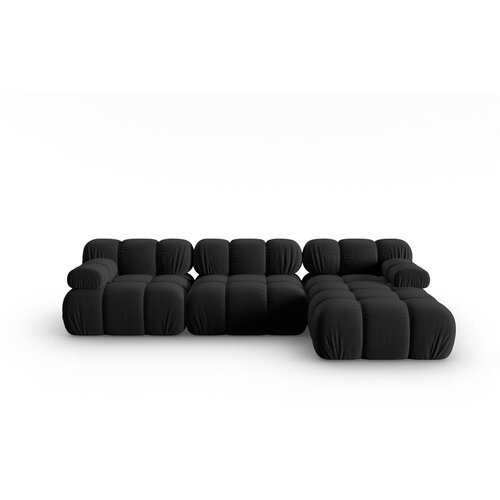 Micadoni Home Crna baršunasta sofa 285 cm Bellis – Cijene