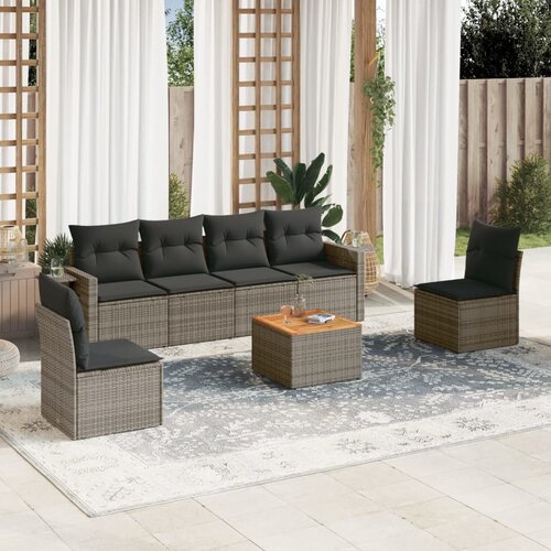 vidaXL 7-dijelni set vrtnih sofa sivi od poliratana Cijene