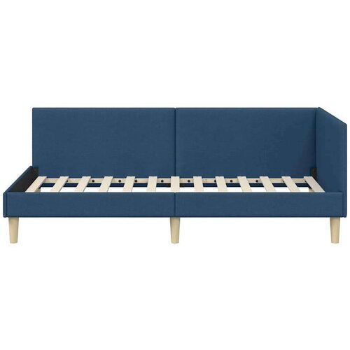vidaXL Kotna postelja Modra 100 x 200 cm Tkanina in oblikovan les Cene