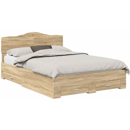 vidaXL konstrukcija postelje sonoma hrast 140 x 190 cm konstruiran les, (5000102189) Cene