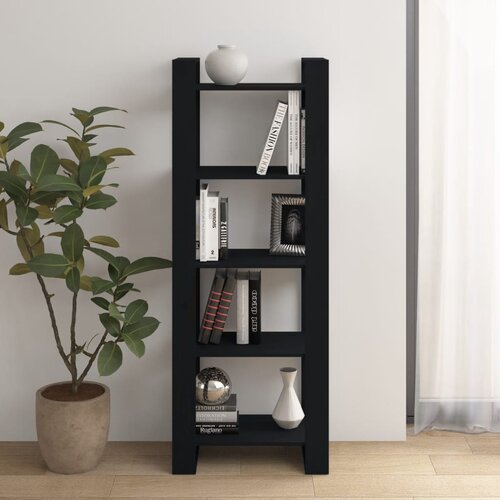 VidaXL Ormarić za knjige / pregrada crni 60x35x160 cm od masivnog drva Slike