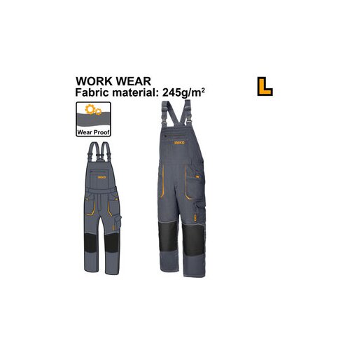 Ingco WUCT8033.L radne pantalone sa tregerima vel l super Cene