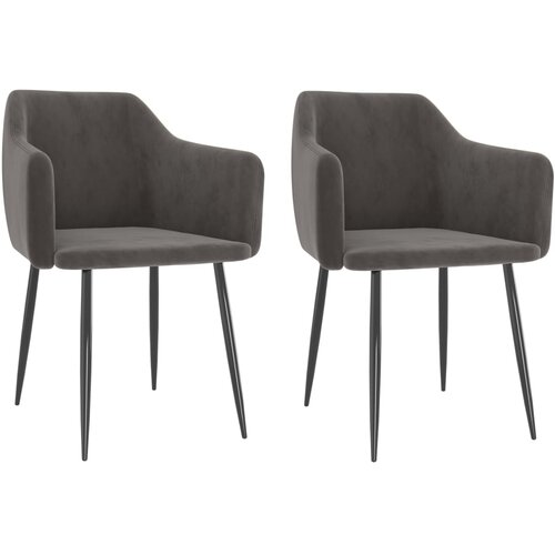  Blagovaonske stolice 2 kom tamnosive bar&amp;scaron;unaste Slike
