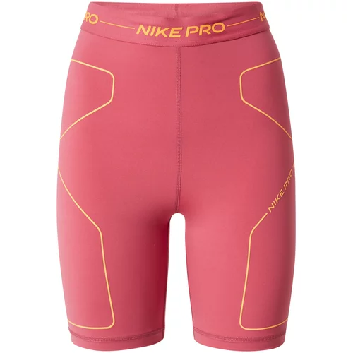 Nike Športne hlače svetlo oranžna / malina
