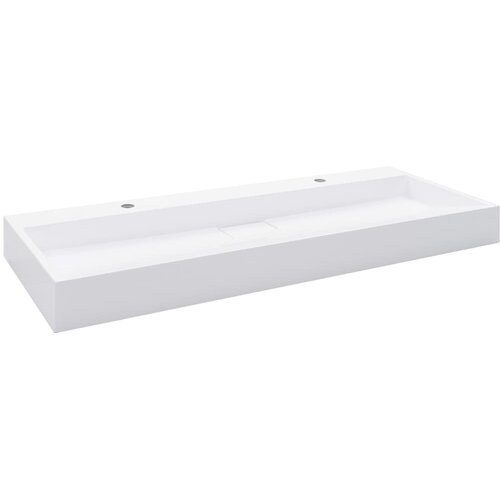  Umivaonik od lijevanih minerala/mramora 120 x 46 x 11 cm bijeli Slike