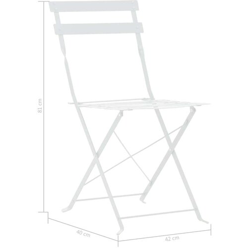 vidaXL 3-dijelni bistro set čelični bijeli Cijene