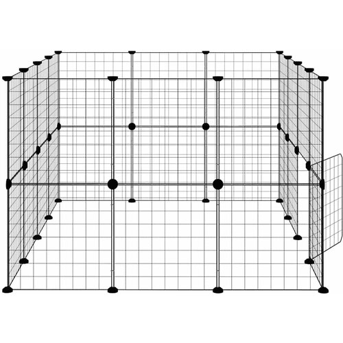  Kavez za ljubimce s 28 panela i vratima crni 35 x 35 cm čelični Slike