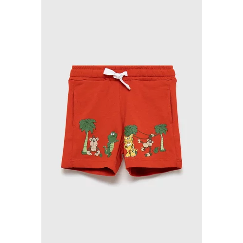 United Colors Of Benetton Otroške bombažne kratke hlače rdeča barva,