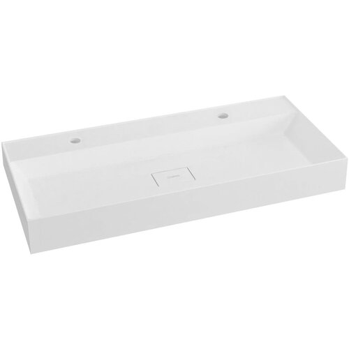 Sapho Bijeli dupli umivaonik od mineralnog kompozita 96x44 cm Godiva &amp;ndash; Slike