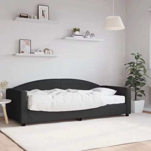 vidaXL Dnevni krevet s madracem crni 90 x 200 cm od tkanine