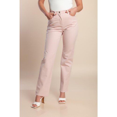Fenzy Plus Size Bombažne Hlače, Roza Cene