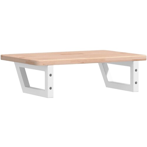  Zidna polica za umivaonik od čelika i masivne hrastovine Smeđa 60 x 40 x 2.5 cm Slike
