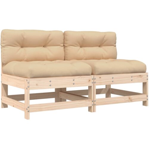 Maison Chic Sredinski kavč - Sofa - Kanape z blazinami 2 kosa trdna borovina, (21727439) Slike