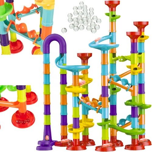 Kruzzel 3D staza za kuglice s 30 kuglica, konstrukcijski set Slike
