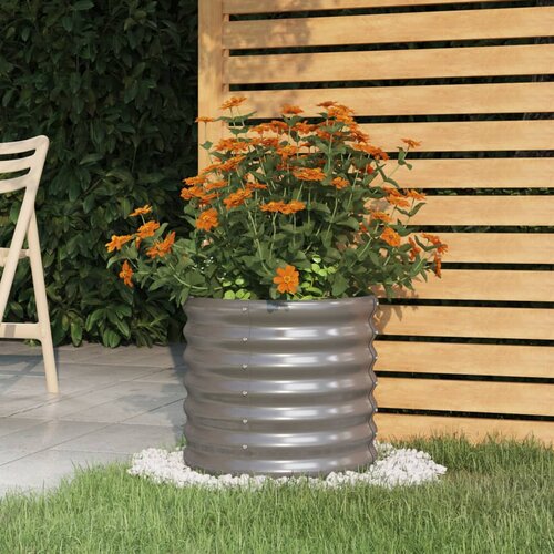vidaXL visoka greda iz prašno premazanega jekla 40x40x36 cm siva Cene