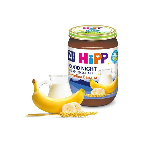Hipp mlečna kašica za laku noć griz-banana 190 g Slike