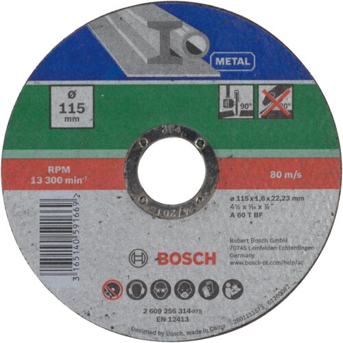 Bosch rezna ploča 2609256314, ravna, 115&times;1,6&times;22,23 mm, metal, 10 komada Cene