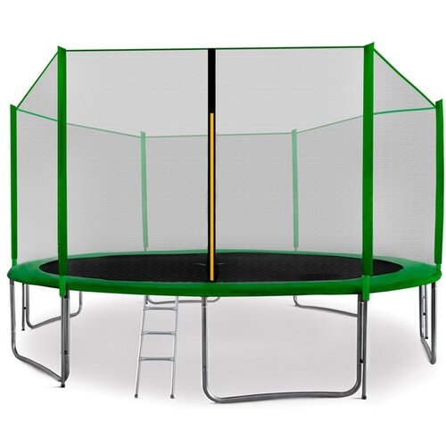  Trampolin 430 cm s vanjskom zaštitnom mrežom + ljestve + torba za cipele AGA SPORT PRO - tamno zelena Cijene