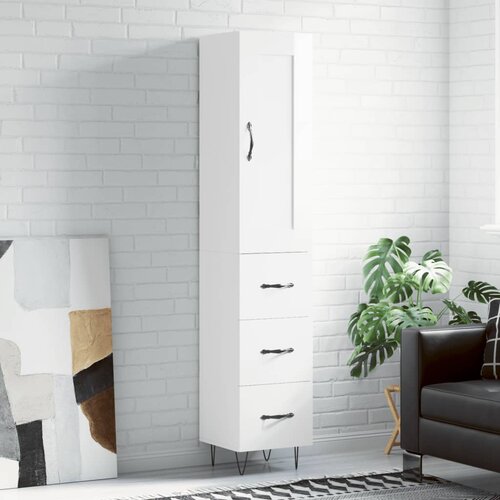 vidaXL Visoka komoda sjajna bijela 34 5x34x180 cm konstruirano drvo Cijene