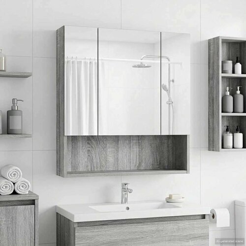  Kopalniška ogledalna omara Siva Sonoma 60 x 14.5 x 70 cm, (5000233160) Cene