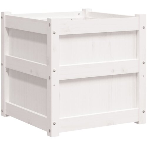 Maison Chic Vrtno cvetlično korito - Cvetlični Lonec belo 50x50x50 cm trdna borovina, (21789810) Cene