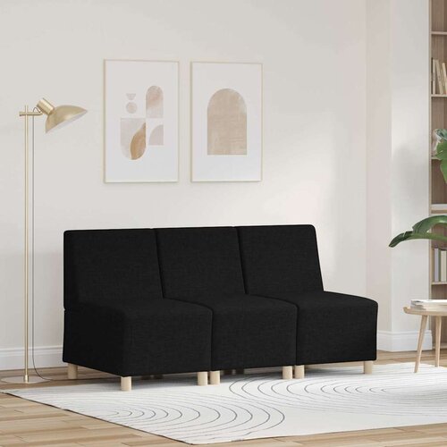  Modularna sofa bez naslona 3 pcs Crna 55 x 74 x 82 cm tkanina Cijene