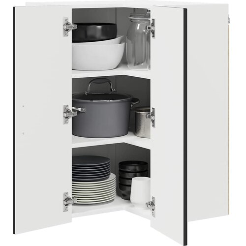  Zidni kutni ormar Lucca Crna 57 x 57 x 80 cm Konstruirano drvo Slike