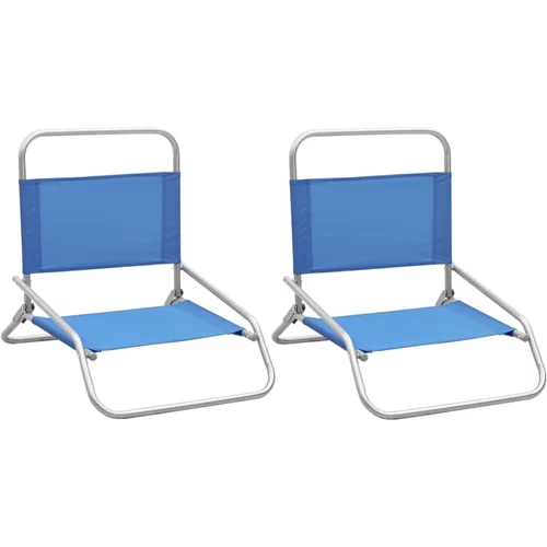  zložljivi stoli za na plažo 2 kosa modro blago