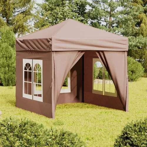 Sklopivi Zložljiv vrtni šotor s stranicami taupe 2x2 m, (20703365)