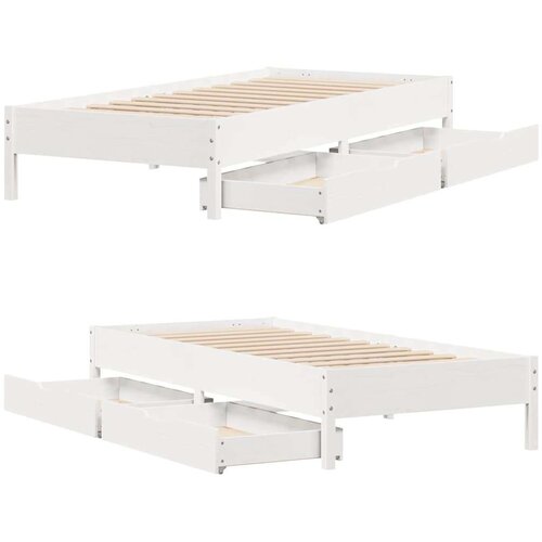 VidaXL Okvir kreveta bez madraca bijeli 100x200 cm konstruirano drvo Slike
