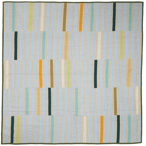 H&amp;uuml;bsch zeleni pamučni prekrivač za bračni krevet 260x260 cm twist Slike