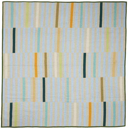 Hübsch zeleni pamučni prekrivač za bračni krevet 260x260 cm twist