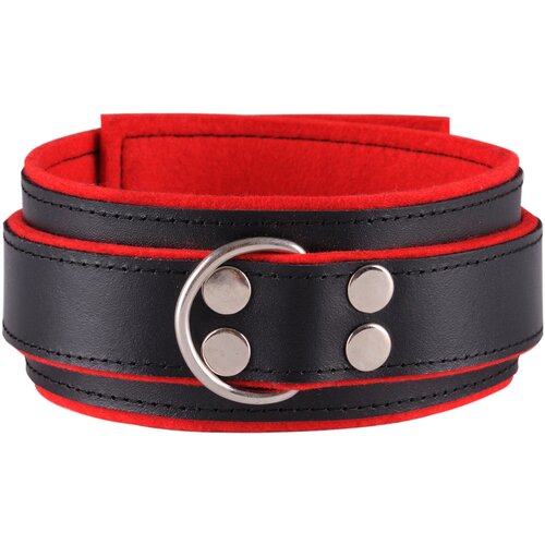 Dominate Me Leather Collar D31 Black-Red Cene