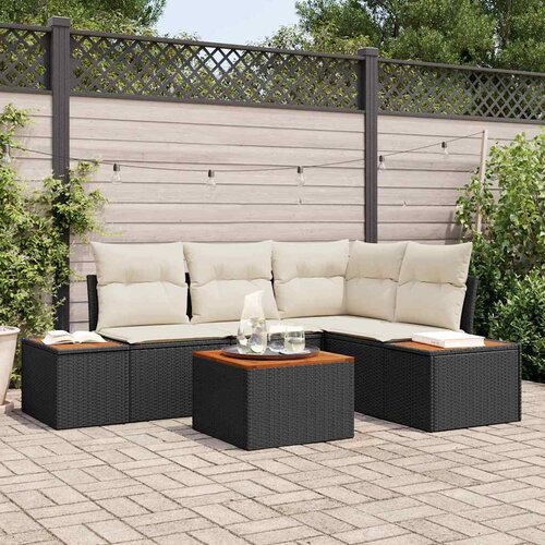 Sjedeća garnitura za vrt 5 kom. Bež Poli ratan 209 x 154 x 85 cm Cijene