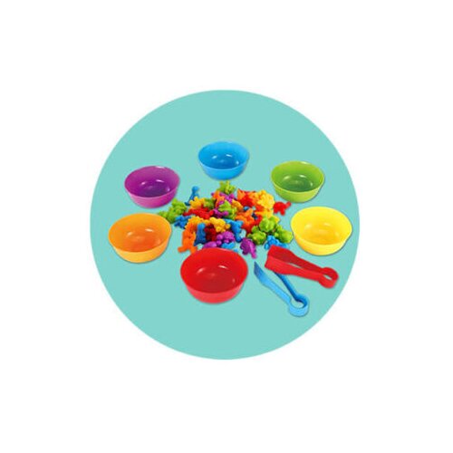  Montessori igrača ColorClash - Dinozavri (48 figuric, 6 posodic, 2 pinceti) Cene