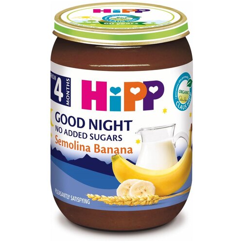 Hipp Nočna ka&amp;scaron;a - banana, zdrob, kakav - 190g Slike