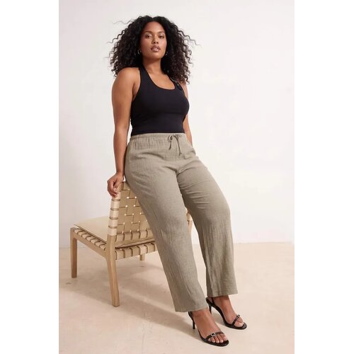 Trendyol Ženske pantalone TBBSS26AR00038, Kaki Cene