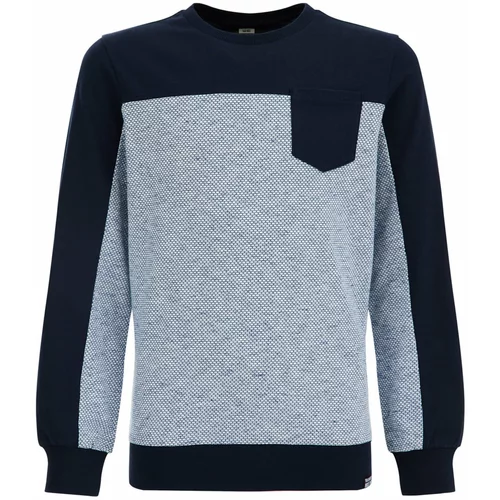 WE Fashion Sweater majica tamno plava / siva