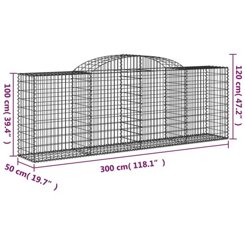  Lučne gabionske ko&amp;scaron;are 9 kom 300x50x100/120cm pocinčano željezo Slike