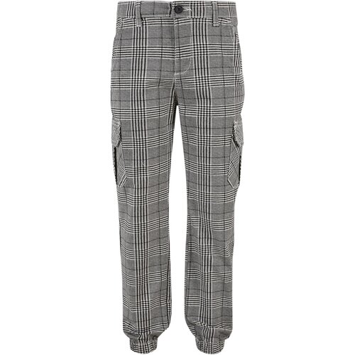 Urban Classics AOP Glencheck Cargo boys&amp;#039; pants black/white Slike