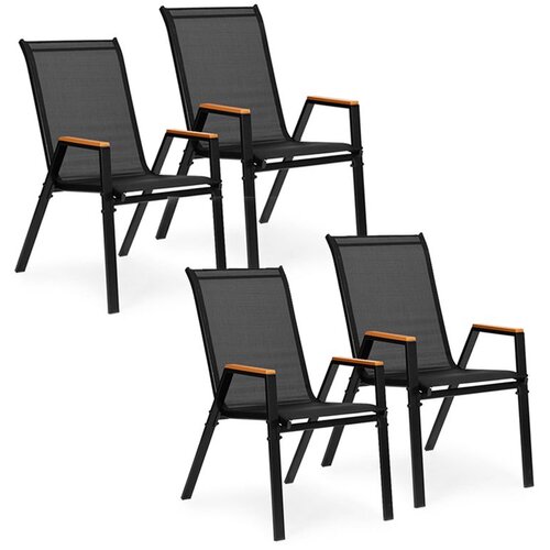 Multi Garden set od 4 vrtne stolice, set za terasu i balkon, crne boje Slike