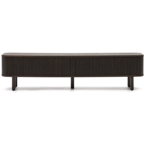 Kave Home Temno rjava TV omarica v jesenovem dekorju 200x50 cm Mailen &amp;ndash; Slike