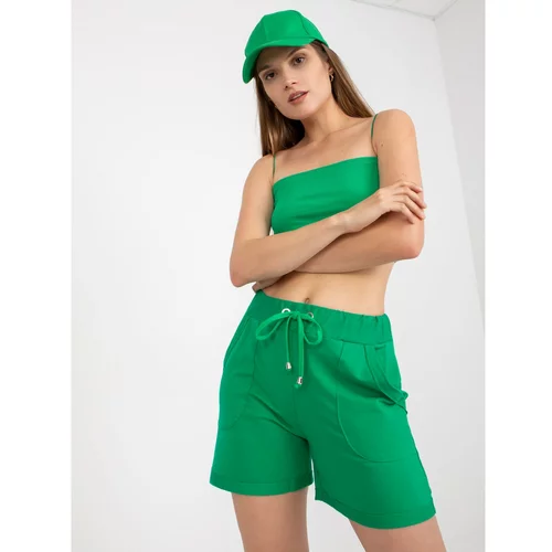 Fashion Hunters Basic green high waist shorts