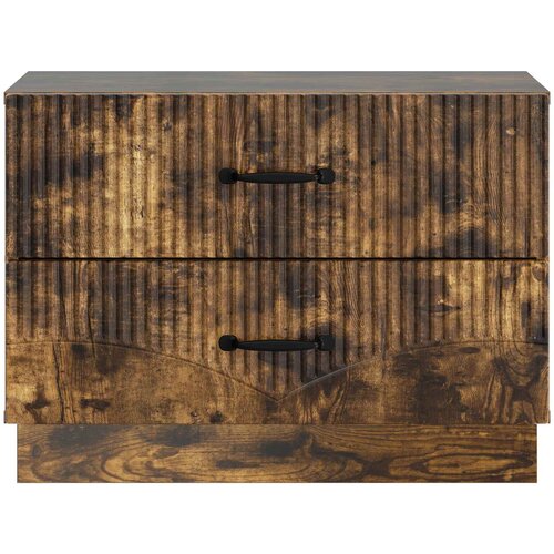  Noćni ormar s ladicama Dimljeni hrast 62 x 34,5 x 44,5 cm Slike
