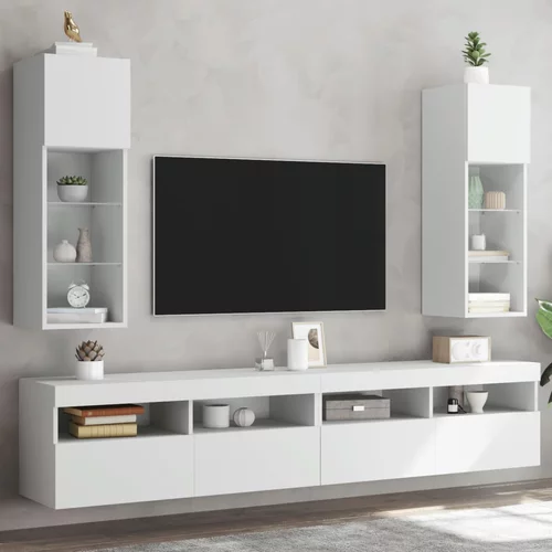 TV ormarići s LED svjetlima 2 kom bijeli 30,5 x 30 x 90 cm